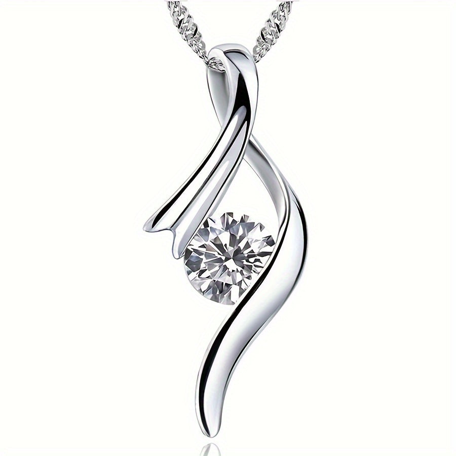 Ondine ribbon pendant necklace on white