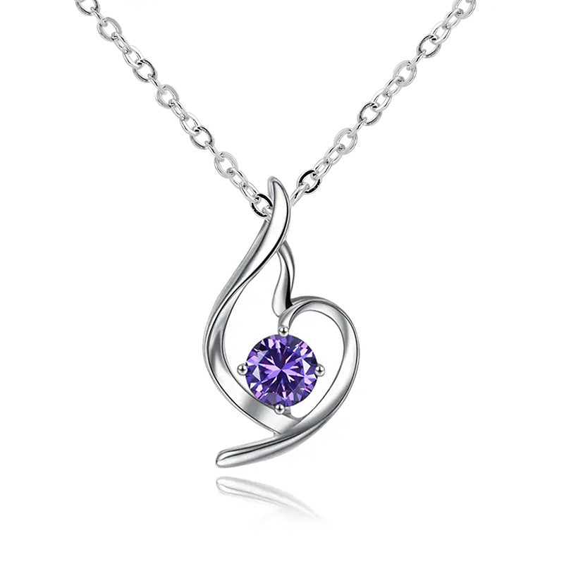 Lumière heart pendant in violet