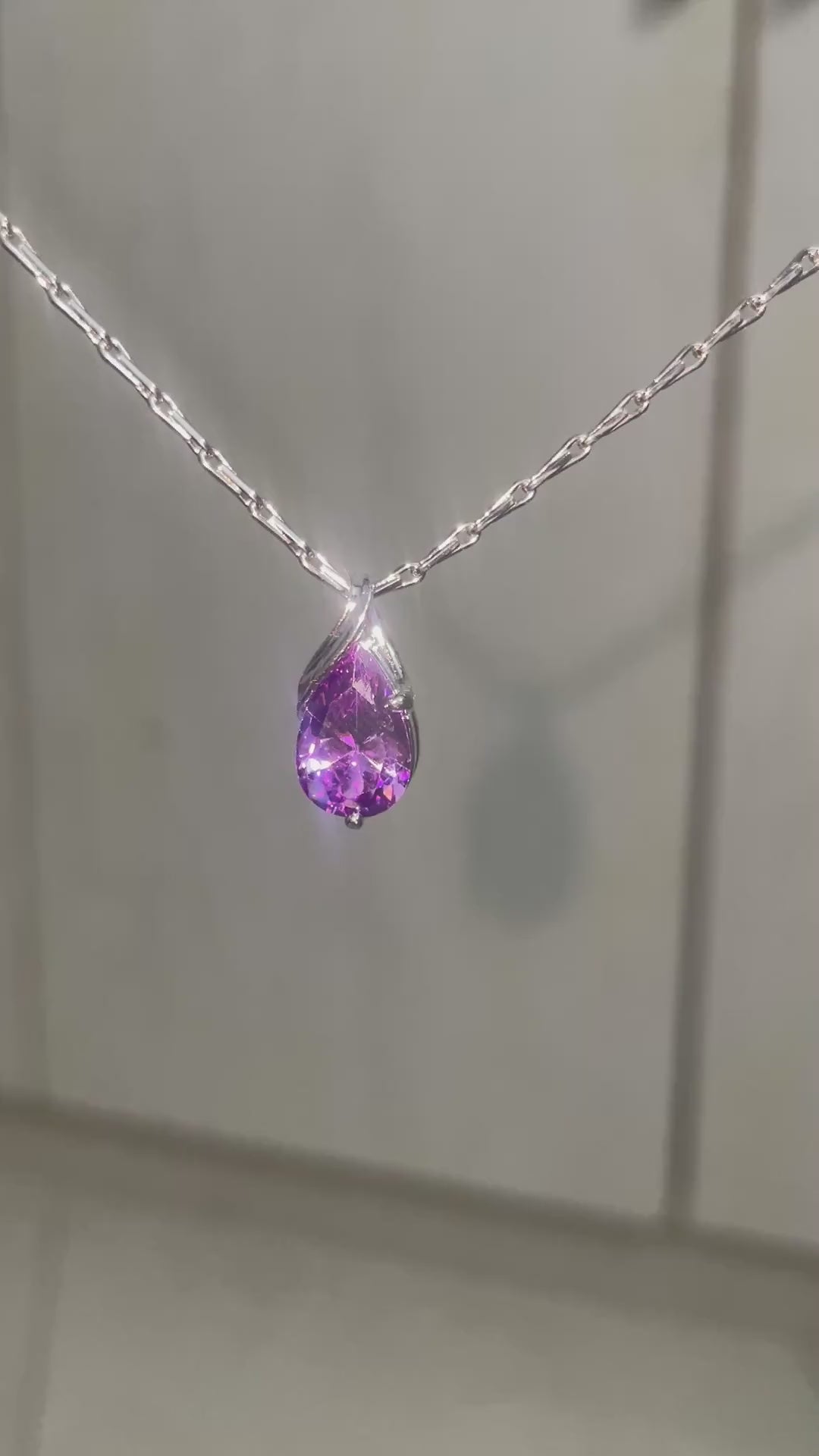 Violet Drop pendant catching the light – short video